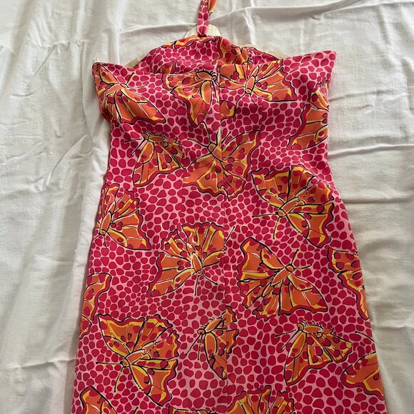 Vintage Lilly Pullitzer Butterfly Strapless Dress, size 2 - Picture 4 of 7